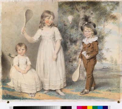 The children of Frederick and Ellen Ray of Abingdon, Berkshire, in a landscape, 1795 by John Downman